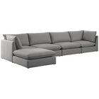 Meridian Furniture Mackenzie Linen Modular Sectional 5B - Grey - Sofas