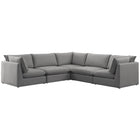 Meridian Furniture Mackenzie Linen Modular Sectional 5D - Grey - Sofas