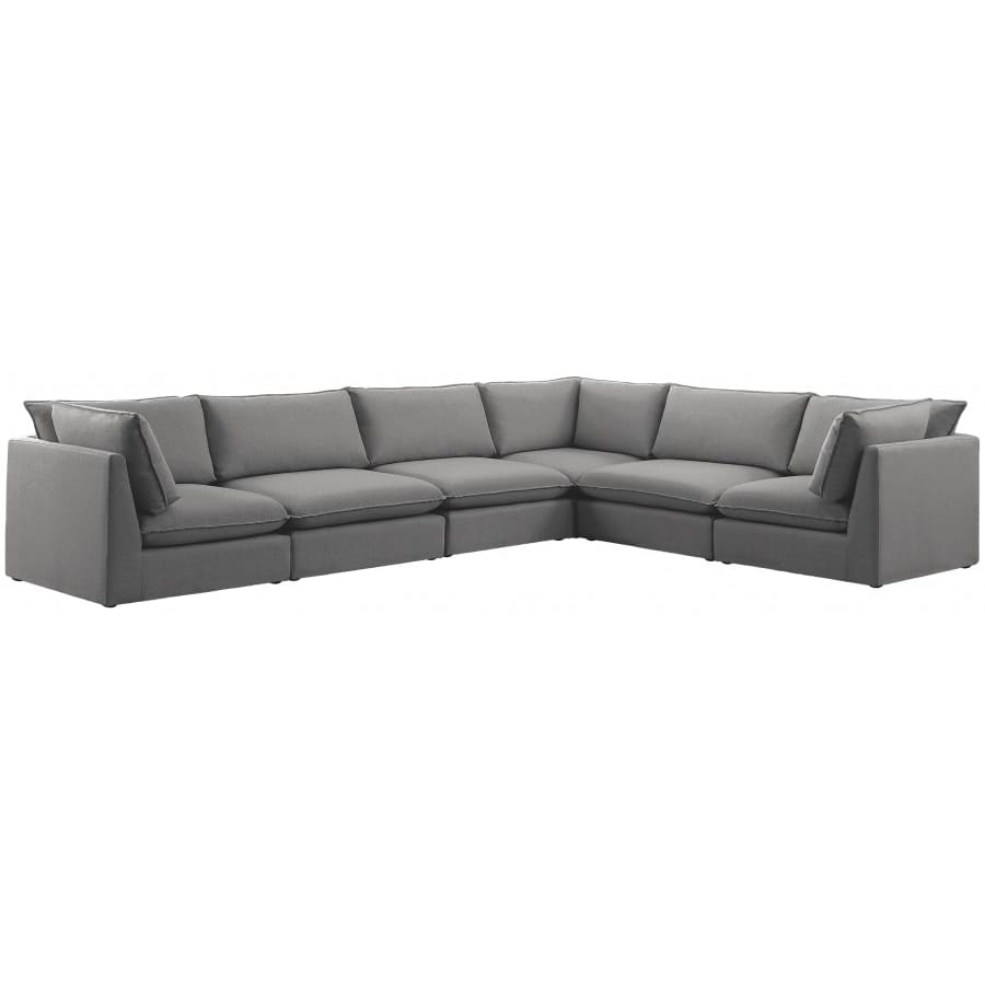 Meridian Furniture Mackenzie Linen Modular Sectional 6A - Grey - Sofas