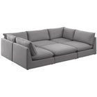 Meridian Furniture Mackenzie Linen Modular Sectional 6D - Grey - Sofas