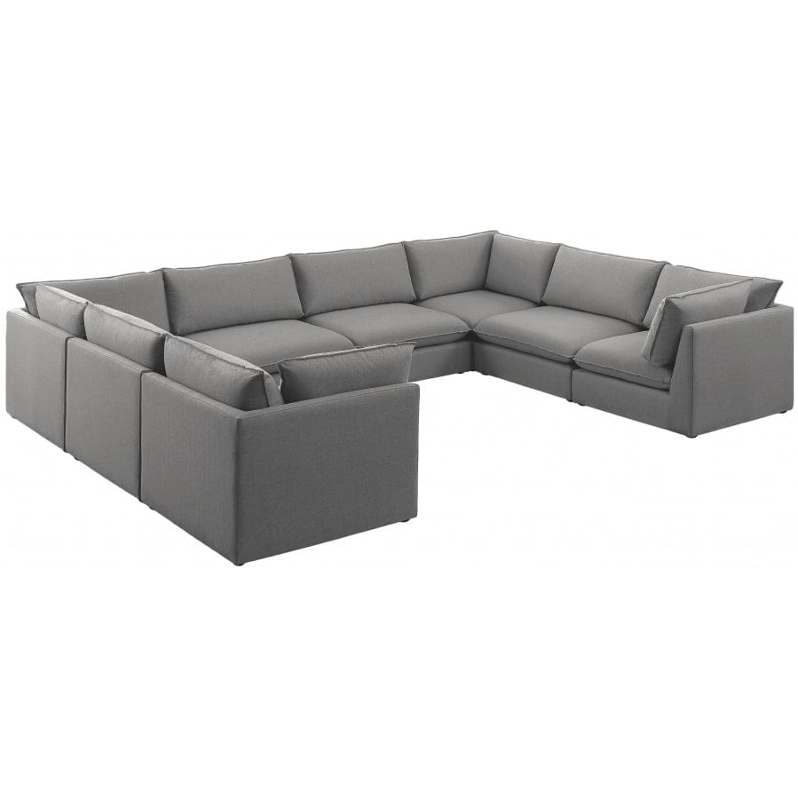 Meridian Furniture Mackenzie Linen Modular Sectional 8A - Grey - Sofas