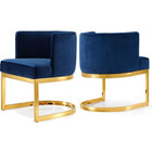 Meridian Furniture Gold Gianna Velvet Dining Chair - Navy - Dining Chairs