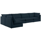 Meridian Furniture Mackenzie Linen Modular Sectional 5A - Navy - Sofas