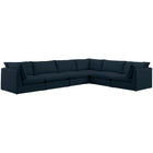 Meridian Furniture Mackenzie Linen Modular Sectional 6A - Navy - Sofas