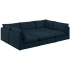 Meridian Furniture Mackenzie Linen Modular Sectional 6D - Navy - Sofas