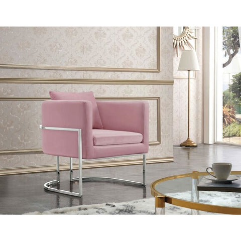 Meridian Furniture Pippa Velvet Accent Chair - Pink - Chairs
