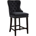 Meridian Furniture Nikki Velvet Stool-Set of 2 - Black - Stools