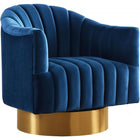Meridian Furniture Farrah Gold Velvet Chair - Navy - Chairs