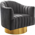 Meridian Furniture Farrah Gold Velvet Chair - Grey - Chairs