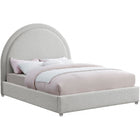 Meridian Furniture Milo Boucle Fabric Full Bed - Cream - Bedroom Beds