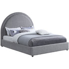 Meridian Furniture Milo Boucle Fabric Full Bed - Grey - Bedroom Beds