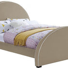 Meridian Furniture Brody Velvet Queen Bed - Beige - Bedroom Beds
