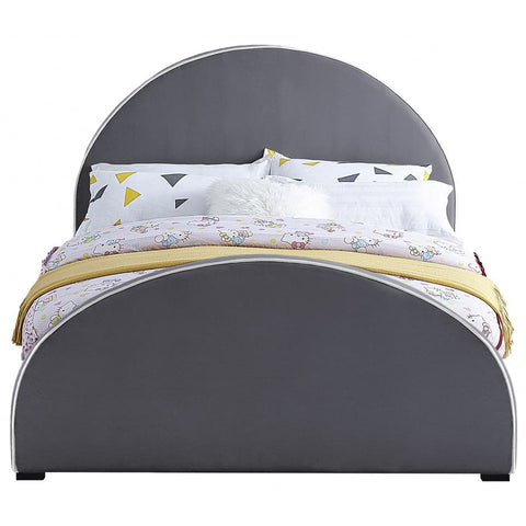 Meridian Furniture Brody Velvet Full Bed - Grey - Bedroom Beds