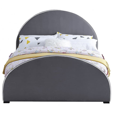 Meridian Furniture Brody Velvet King Bed - Grey - Bedroom Beds