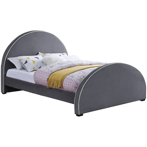Meridian Furniture Brody Velvet King Bed - Grey - Bedroom Beds