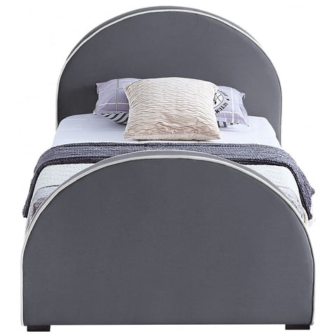 Meridian Furniture Brody Velvet Twin Bed - Grey - Bedroom Beds