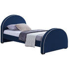 Meridian Furniture Brody Velvet Twin Bed - Navy - Bedroom Beds
