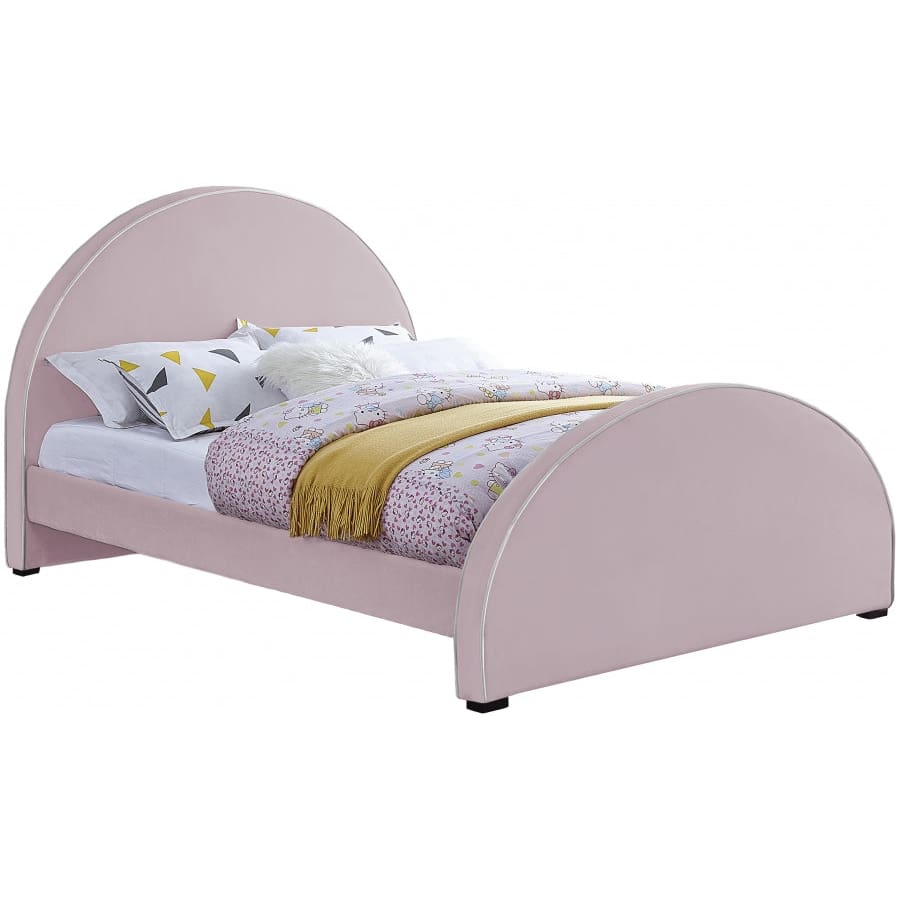 Meridian Furniture Brody Velvet King Bed - Pink - Bedroom Beds