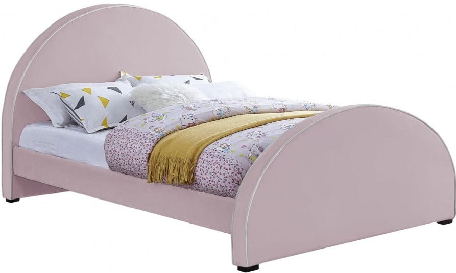 Meridian Furniture Brody Velvet Queen Bed - Pink - Bedroom Beds