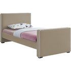 Meridian Furniture Dillard Velvet Twin Bed - Beige - Bedroom Beds