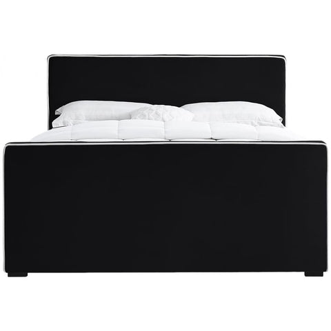 Meridian Furniture Dillard Velvet King Bed - Black - Bedroom Beds