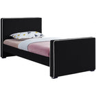 Meridian Furniture Dillard Velvet Twin Bed - Black - Bedroom Beds