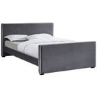 Meridian Furniture Dillard Velvet King Bed - Grey - Bedroom Beds