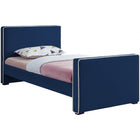 Meridian Furniture Dillard Velvet Twin Bed - Navy - Bedroom Beds