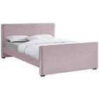 Meridian Furniture Dillard Velvet King Bed - Pink - Bedroom Beds