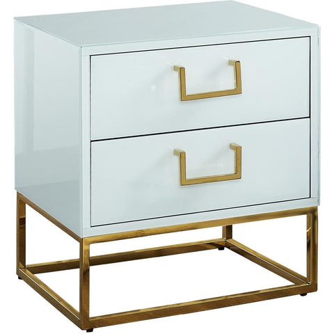 Meridian Furniture White Gold Nova Side Table - Other Tables