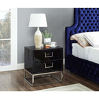Meridian Furniture Silver Black Nova Side Table - Other Tables