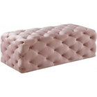 Meridian Furniture Casey Velvet Ottoman / Bench - Pink - Benches