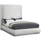 Meridian Furniture Brooke Linen Fabric Queen Bed - Cream - Bedroom Beds