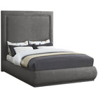 Brooke Linen Fabric King Bed - Grey - Bedroom Beds
