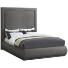 Meridian Furniture Brooke Linen Fabric Queen Bed - Grey - Bedroom Beds