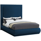 Meridian Furniture Brooke Linen Fabric Queen Bed - Navy - Bedroom Beds
