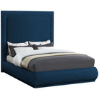 Brooke Linen Fabric King Bed - Navy - Bedroom Beds