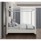 Meridian Furniture Emerson Linen Fabric Queen Bed - Bedroom Beds