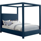 Meridian Furniture Emerson Linen Fabric King Bed - Navy - Bedroom Beds