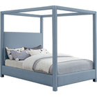Meridian Furniture Emerson Linen Fabric King Bed - Light Blue - Bedroom Beds