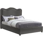 Meridian Furniture Felix Linen Fabric King Bed - Grey - Bedroom Beds