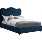 Meridian Furniture Felix Linen Fabric King Bed - Navy - Bedroom Beds