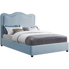 Meridian Furniture Felix Linen Fabric King Bed - Light Blue - Bedroom Beds