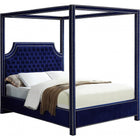 Meridian Furniture Rowan Velvet King Bed - Navy - Bedroom Beds