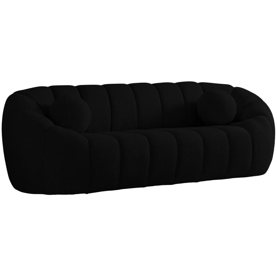 Meridian Furniture Elijah Boucle Fabric Sofa - Black - Sofas