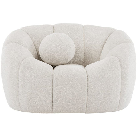 Meridian Furniture Elijah Boucle Fabric Chair - Cream - Chairs