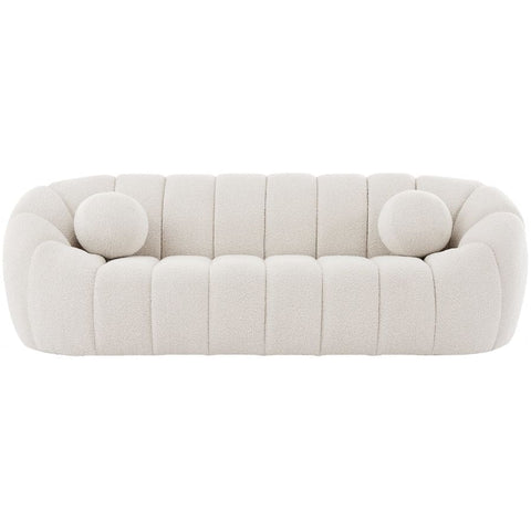 Meridian Furniture Elijah Boucle Fabric Sofa - Cream - Sofas
