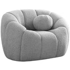 Meridian Furniture Elijah Boucle Fabric Chair - Grey - Chairs