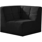 Meridian Furniture Relax Velvet Modular Corner Chair - Black - Sofas