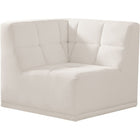 Meridian Furniture Relax Velvet Modular Corner Chair - Cream - Sofas